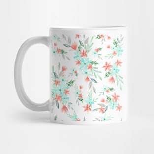 Flower Bouquet (Red and Turquoise) Mug